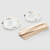 Blush, perzik bloemen + loof bruiloft handwaaier (Niet-gemonteerd)