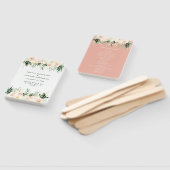 Blush, perzik bloemen + loof bruiloft handwaaier (Niet-gemonteerd)