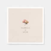 Blush Perzik | Chic Rose Huwelijk  Servet (Voorkant)