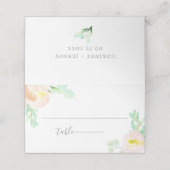 Blush Perzik Mint Botanische bruiloft Plaatskaartje (Buitenkant ongevouwen)