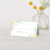 Blush Perzik Mint Botanische bruiloft Plaatskaartje (Voorkant)