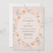Blush Perzik Sublime Lente Bruiloft Kaart (Voorkant)