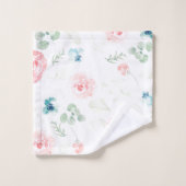 Blush perziken en blauw meel bad handdoek (Wasdoekje)