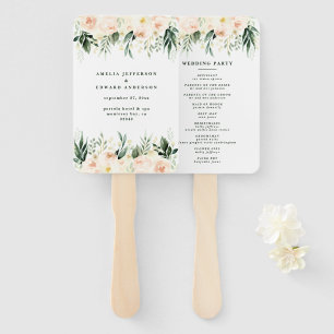 Blush, perzikflora + naaldhout handwaaier