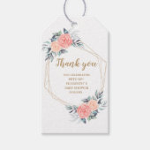 Blush perzikfloral baby shower bedankt cadeaulabel (Voorkant)