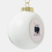 Blush Pet Photo with Festive Paw Prints Keramische Bal Ornament (Links)
