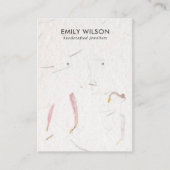 BLUSH PETA HANDGEMAAKTE PAPIEREN STUD OORBEL DISPL VISITEKAARTJE (Voorkant)