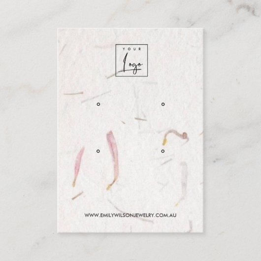 BLUSH PETAL HANDGEMAAKT PAPIER 2 STUD OORBEL DISPL VISITEKAARTJE (Voorkant)