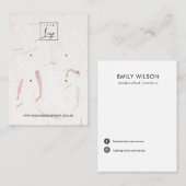 BLUSH PETAL HANDGEMAAKT PAPIER 2 STUD OORBEL DISPL VISITEKAARTJE (Voorkant / Achterkant)