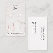 BLUSH PETAL HANDGEMAAKT PAPIER 3 STUD OORBEL DISPL VISITEKAARTJE (Voorkant / Achterkant)