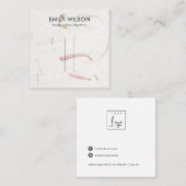 BLUSH PETAL HANDGEMAAKT PAPIER HAARCLIP DISPLAY KA VIERKANTE VISITEKAARTJE (Voorkant / Achterkant)