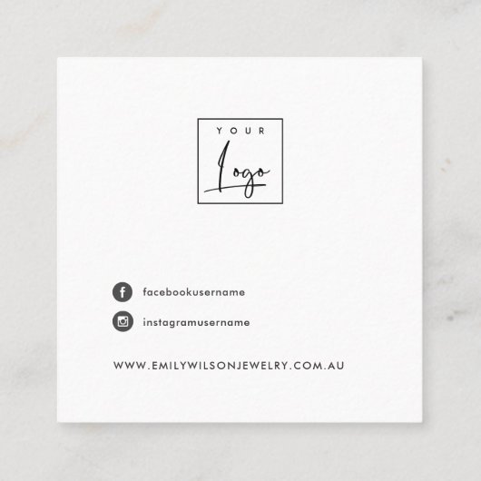 BLUSH PETAL HANDGEMAAKT PAPIER HAARCLIP DISPLAY KA VIERKANTE VISITEKAARTJE (Achterkant)