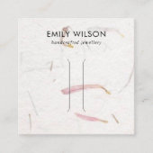 BLUSH PETAL HANDGEMAAKT PAPIER HAARCLIP DISPLAY KA VIERKANTE VISITEKAARTJE (Voorkant)