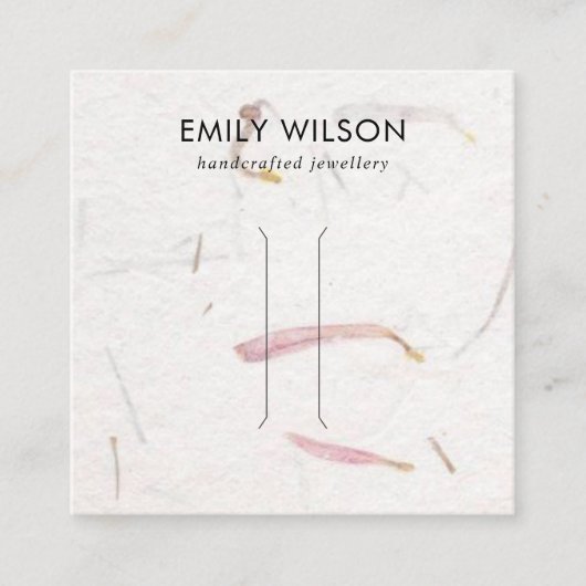 BLUSH PETAL HANDGEMAAKT PAPIER HAARCLIP DISPLAY KA VIERKANTE VISITEKAARTJE (Voorkant)