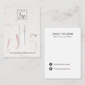 BLUSH PETAL HANDGEMAAKT PAPIER HAARCLIP DISPLAY KA VISITEKAARTJE (Voorkant / Achterkant)