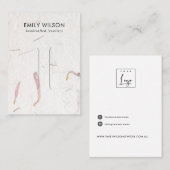 BLUSH PETAL HANDGEMAAKT PAPIER HAARCLIP DISPLAY KA VISITEKAARTJE (Voorkant / Achterkant)