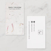 BLUSH PETAL HANDGEMAAKTE PAPIEREN STUD OORBEL DISP VISITEKAARTJE (Voorkant / Achterkant)