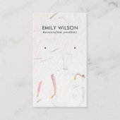 BLUSH PETAL HANDGEMAAKTE PAPIEREN STUD OORBEL DISP VISITEKAARTJE (Voorkant)
