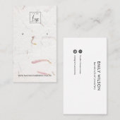 BLUSH PETAL HANDGEMAAKTE PAPIEREN STUD OORBEL DISP VISITEKAARTJE (Voorkant / Achterkant)