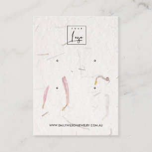 BLUSH PETAL HANDMADE PAPIER 2 STUD EARRING DISPLAY VISITEKAARTJE