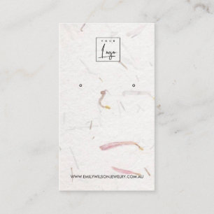 BLUSH PETAL HANDMADE PAPIER STUD EARRING DISPLAY VISITEKAARTJE
