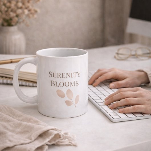 Blush Petal Script Classic Mug, 11 oz Koffiemok