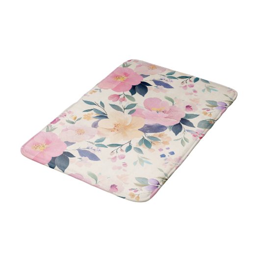 Blush Petal Serenity Floral Botanical Pink Badmat (Gekanteld)