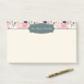 Blush Petals Pink Bloom Elegant Post-it® Notes (Op bureau)