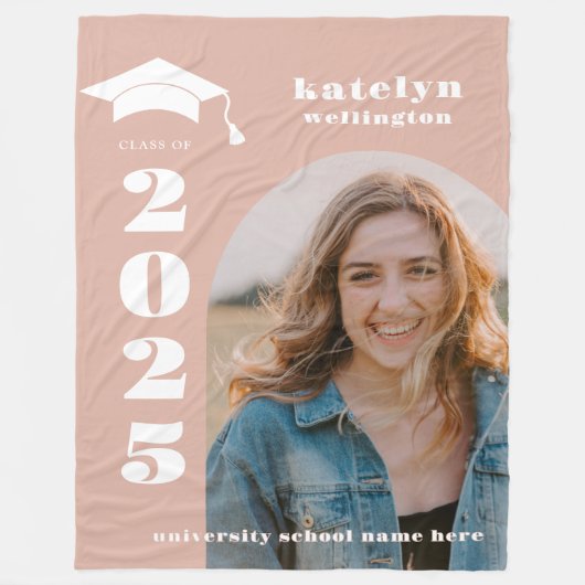 Blush Photo-Afstuderen Fleece Deken (Voorkant)
