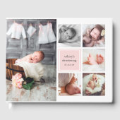 Blush Photo Collage Christening of Baptisme Gastenboek (Voorkant)