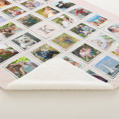 Blush Photo Collage Monogram Grijs Lijst 34 Foto's Sherpa Deken (3/4)
