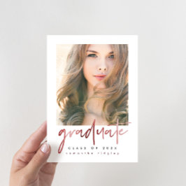 Blush Photo Graduation Party met Typografie Kaart