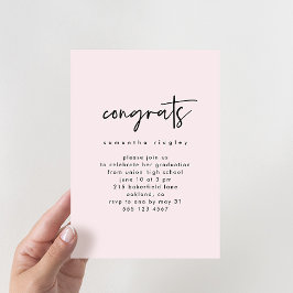 Blush Photo Graduation Party met Typografie Kaart