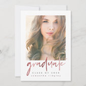 Blush Photo Graduation Party met Typografie Kaart (Voorkant)