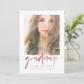 Blush Photo Graduation Party met Typografie Kaart (Staand voorkant)