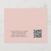 Blush Photo QR Code Weddenschappen Reception Invit (Achterkant)