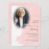 Blush Photo Retirement Party-uitnodigingen Kaart (Voorkant / Achterkant)