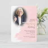 Blush Photo Retirement Party-uitnodigingen Kaart (Staand voorkant)
