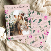 Blush Pink 1 foto boog Merry Christmas Kaart