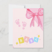 Blush Pink 1e verjaardag Uitnodigingen (Achterkant)