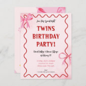 Blush Pink 1e verjaardag Uitnodigingen (Voorkant / Achterkant)