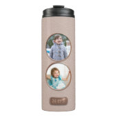 Blush Pink 2 fotocollage Elegant monogram Thermosbeker (Voorkant)