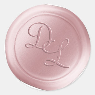 Blush Pink 2 Letter Monogram Wax Seal Stickers