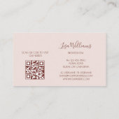 Blush Pink 3D Flowers Visitekaartje (Achterkant)