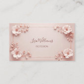 Blush Pink 3D Flowers Visitekaartje (Voorkant)