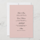 Blush Pink 60e verjaardag Save Datum Details Kaart (Achterkant)