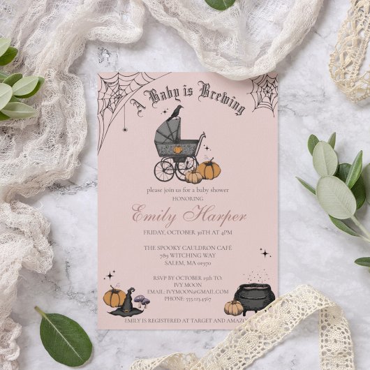 Blush Pink A Baby is Baby shower brouwen Kaart