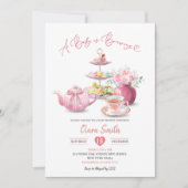 Blush Pink A Baby is het brouwen van High Tea Baby Kaart (Voorkant)