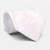 Blush Pink Acanthus Floral Damask Wedding Stropdas (Opgerold)