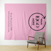 Blush Pink Achtergrond – Custom Business Logo Wandkleed (In Situ (horizontaal))